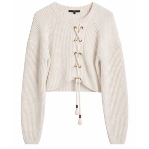 Tibi Lace Up Cropped Sweater Size XS